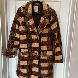 Plaid Sherpa Teddy Coat-Like New!